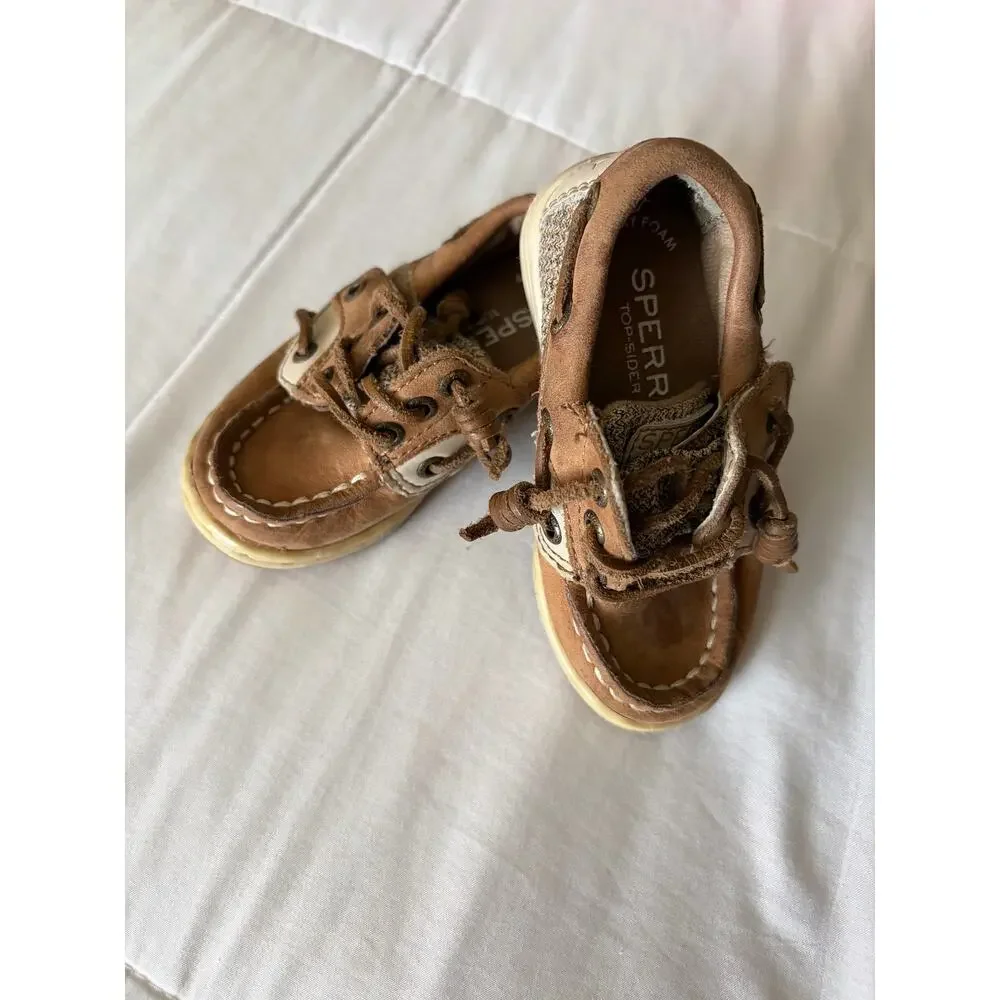 Sperry Brown Top-Side Toddler Boat Shoes Sz 5M Church Dress Up Shoes